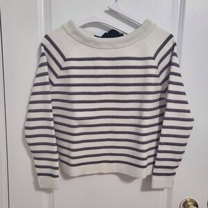 Maje: Striped Sweater with Bow Tie
